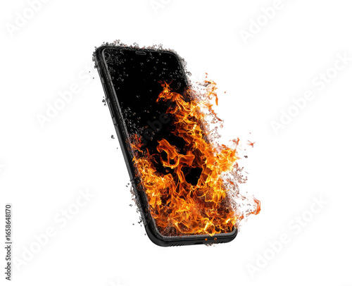 A smartphone engulfed in flames (1)