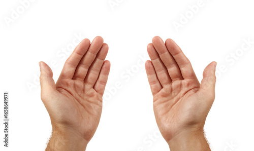 Two open palms facing upward, against a black background