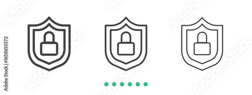 Locked protection icon. Thin line icon vector
