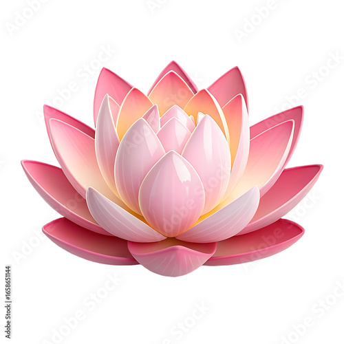 3d icon Pink Lotus Flower Serenity and Purity transparent png