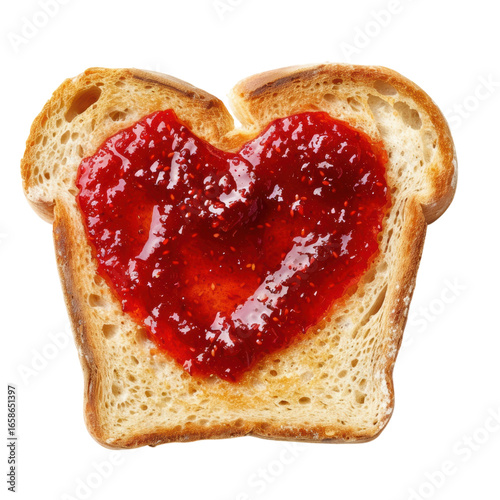 Heart Shaped Jam on Toast, Sweet Breakfast Treat, Love and Affection