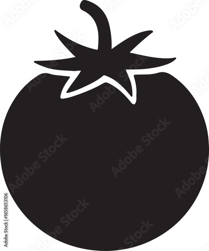 Silhouette vector of tomato, simple and clean design, perfect for food and agriculture projects.