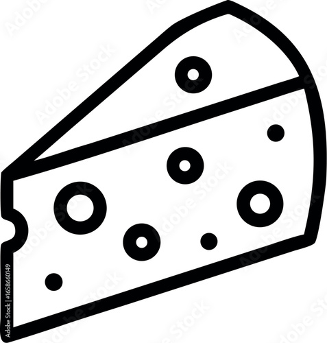 cheese line art vector icon for food apps and websites 