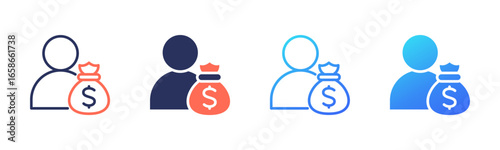 Employee Costs icon sheet multi style collection