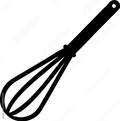 Whisk icon line symbol. Black vector whisk icon vector