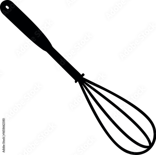 Whisk icon line symbol. Black vector whisk icon vector