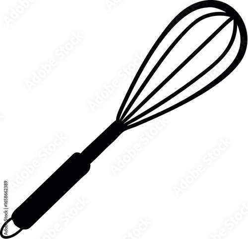 Whisk icon line symbol. Black vector whisk icon vector