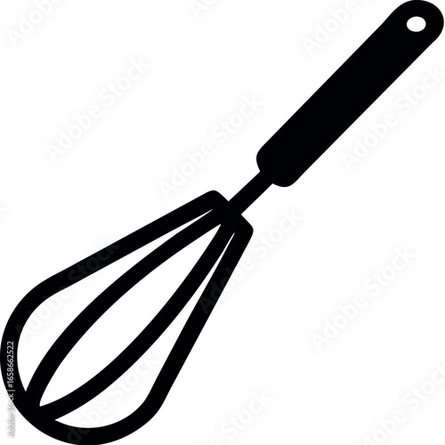 Whisk icon line symbol. Black vector whisk icon vector