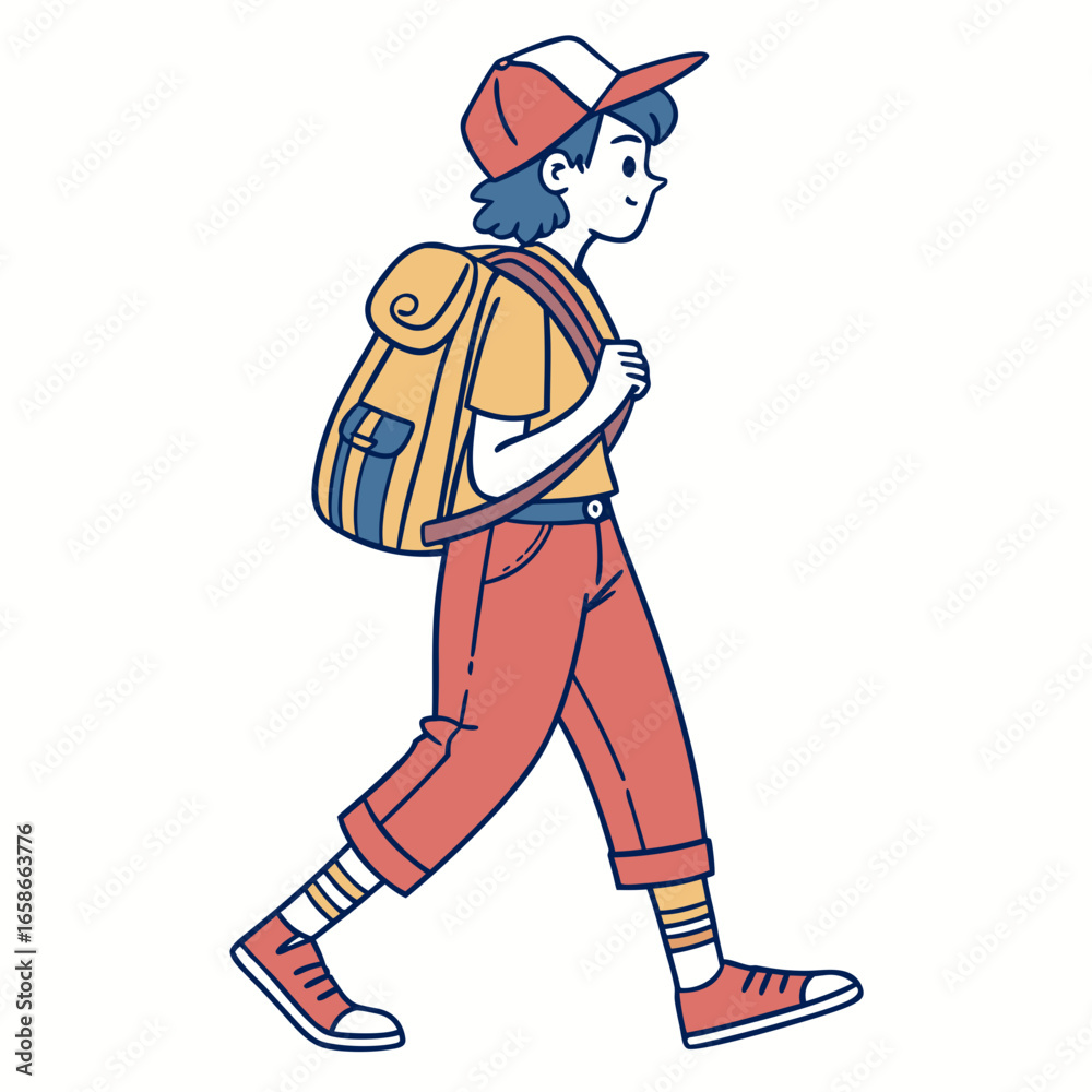 Fototapeta premium cartoon illustration of a man running