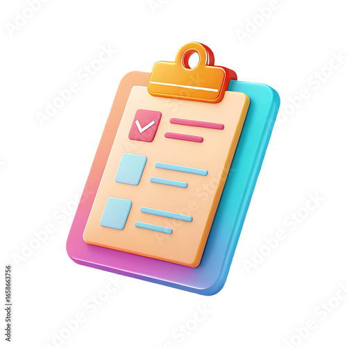 3d icon Checklist App Icon 3D Rendered Task Management Graphic transparent png