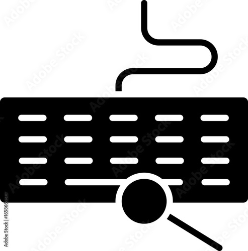 keylogger Glyph icon, keylogger line icon – keystroke logging, spyware, data theft, cybersecurity threat symbol