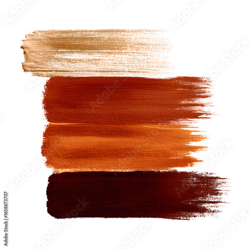Reversed Brush Pull Effect in Dried Terracotta Tones – Isolated Transparent Paint Texture