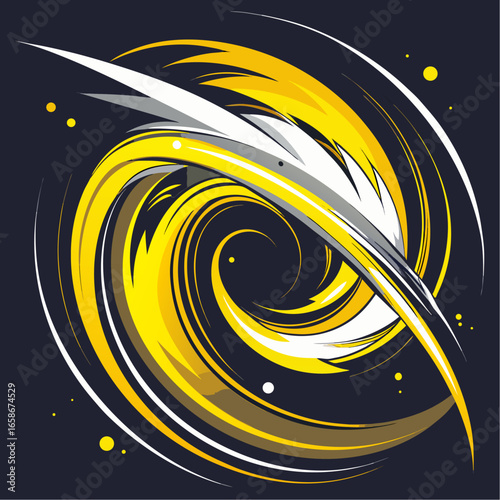 Dynamic swirling light trails in abstract digital art