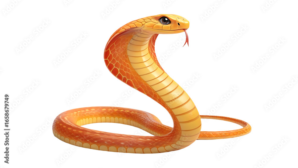 Fototapeta premium 3d icon King Cobra Majestic Serpent Wildlife Photography Reptile CloseUp transparent png illustration