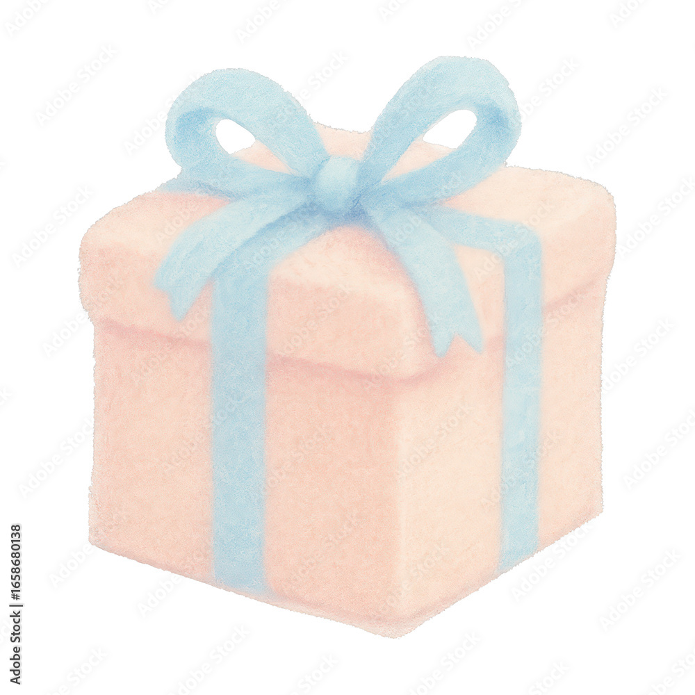 Obraz premium PNG Pastel gift box illustration.