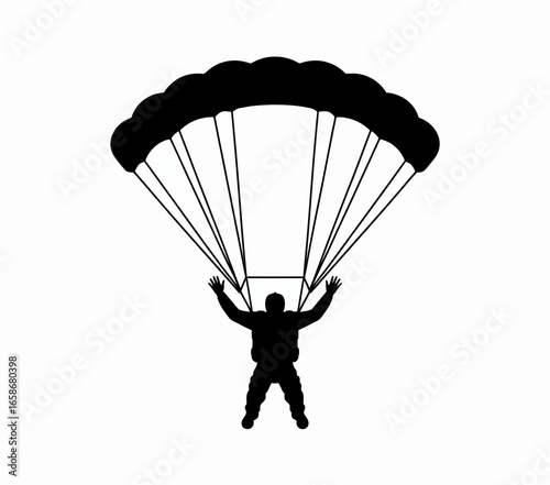 paraglider silhouette on black