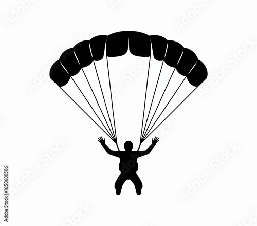 paragliding on black background
