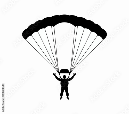paraglider silhouette on black