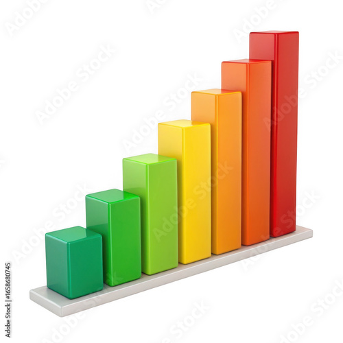 Colorful wooden blocks arranged in an ascending bar graph on a white base isolated on transparent background Free Download Colorful wooden blocks arranged in an ascending bar graph on a white base isolated on transparent background - GFXLoad