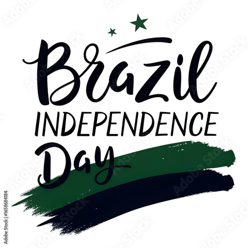 brazil independence day, typography, calligraphic, floral, ornamental, vector, decorative