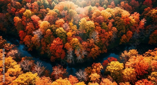 Wallpaper Mural Aerial View of Vibrant Autumn Canopy
 Torontodigital.ca