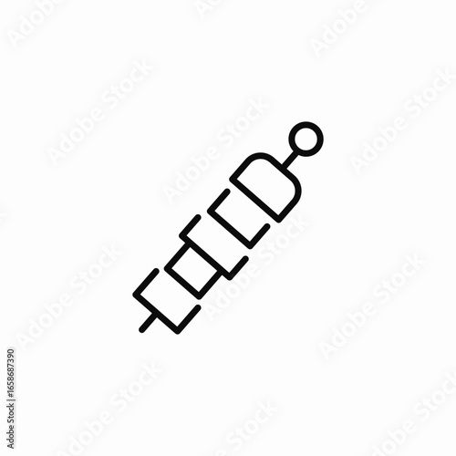 grilled meat stick icon sign vector