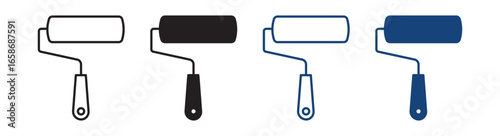 Paint icon vector isolated on white background. Paint brush vector icon. Paint roller icon , vector illustration .
