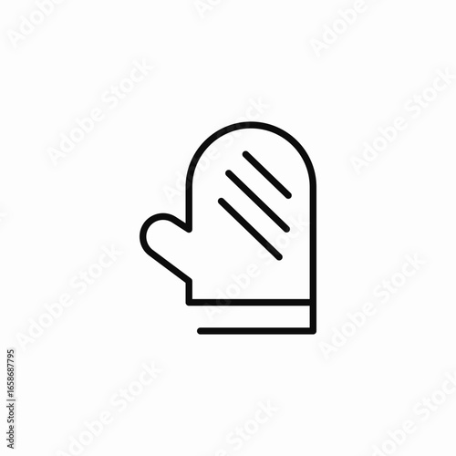 oven mitt hand protection icon sign vector