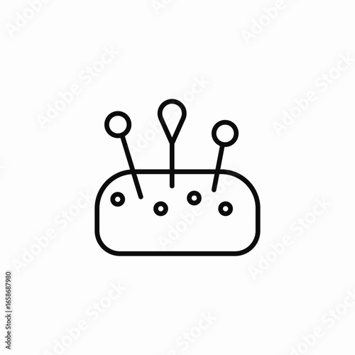 pins in pincushion  icon sign vector