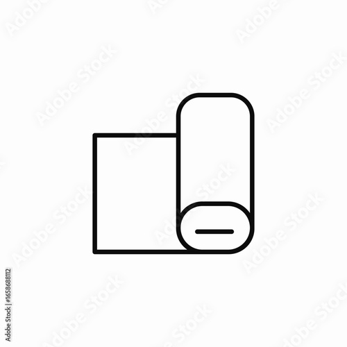 rolled up material  icon sign vector