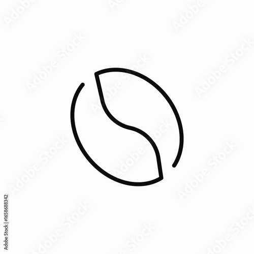 single roasted bean icon sign vector
