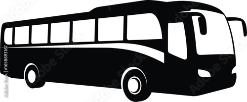 Black bus vector illustration for transport and travel designs