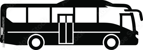 Simple black bus vector illustration for transportation designs