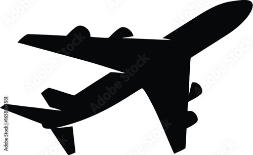 Irplane silhouette aviation travel transport flying icon design