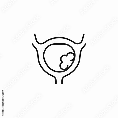 bladder tumor cancer icon sign vector