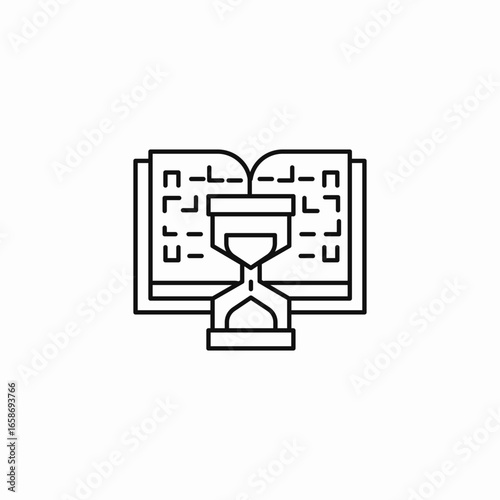 book with hourglass icon sign vector