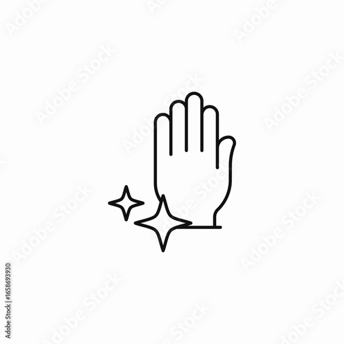 clean hand with stars icon sign vector