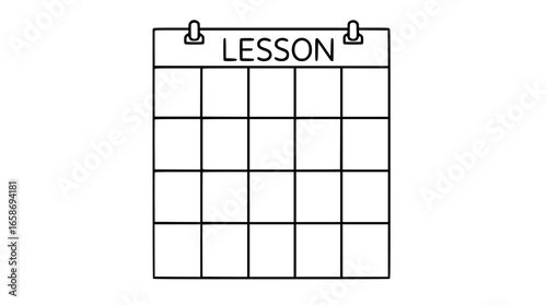 Simple line sketch of a calendar with class dates