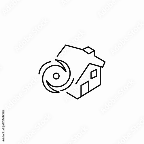 house with hurricane icon sign vector