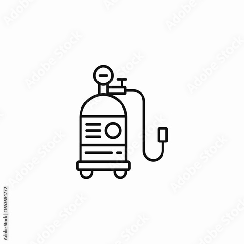 oxygen tank with regulator icon sign vector
