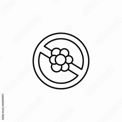 pollen with slash icon sign vector
