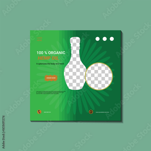 Pure natural hemp oil promotion template