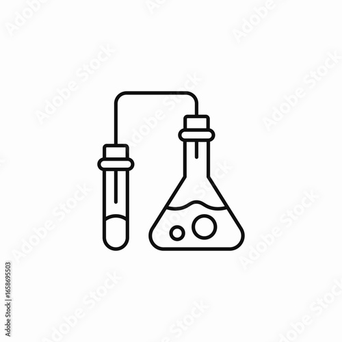 two flask liquid icon sign vector