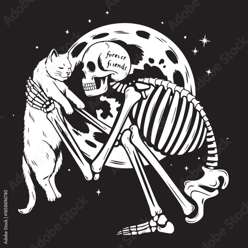 skull and crossbones in the dark
