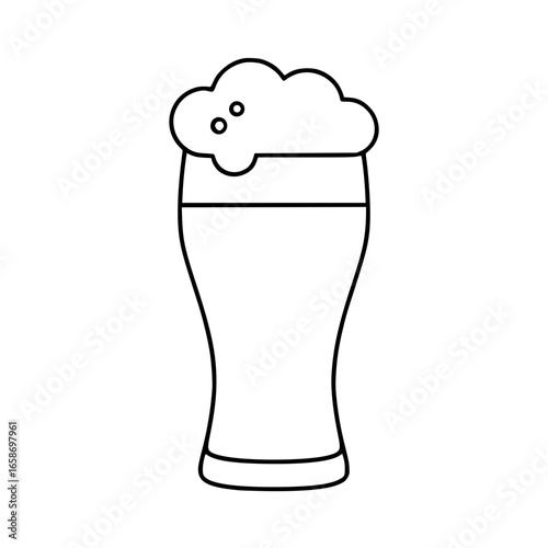 Simple line sketch glass of beer