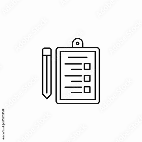 clipboard and pencil icon sign vector