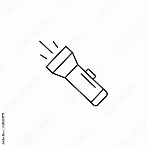 hand held flashlight icon sign vector