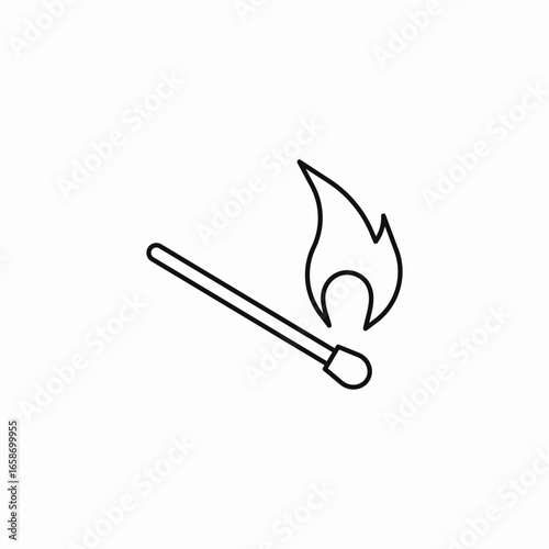 lit wooden match icon sign vector