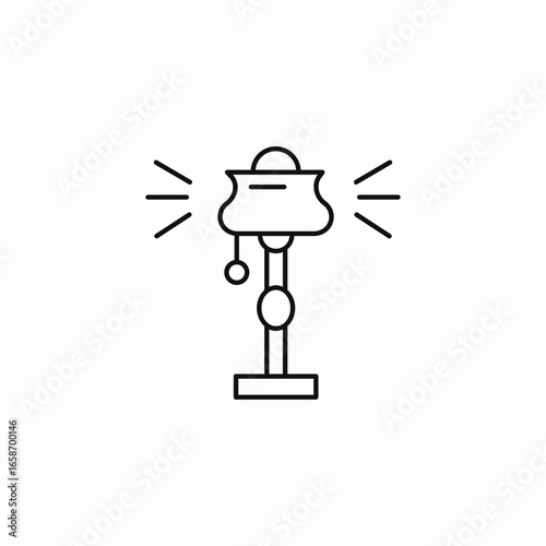 ornate desk lamp icon sign vector