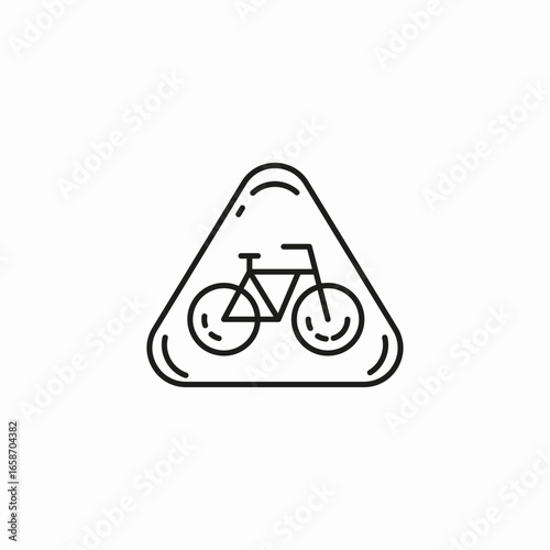 bicycle in a traffic sign icon sign vector